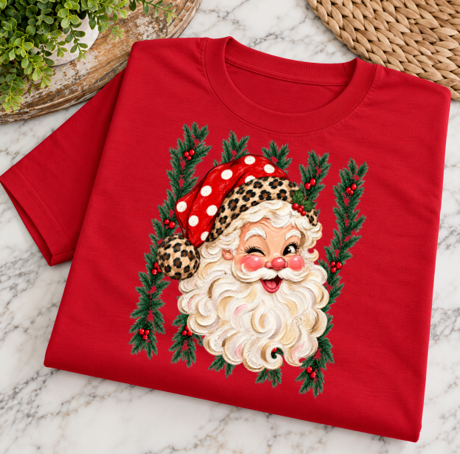 Christmas Vintage Leopard Santa