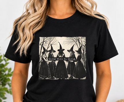 Girls Will Be Girls Halloween Graphic T-Shirt